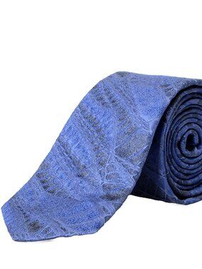 Men's Jacquard Abstract Print Blue 100% Silk Tie